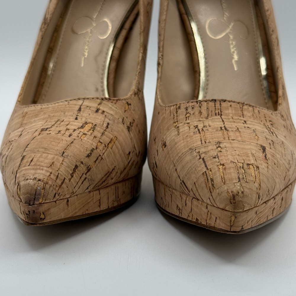Jessica Simpson Analista Natural Cork Platform Heels Sophisticated Classic Pumps - Picture 12 of 16